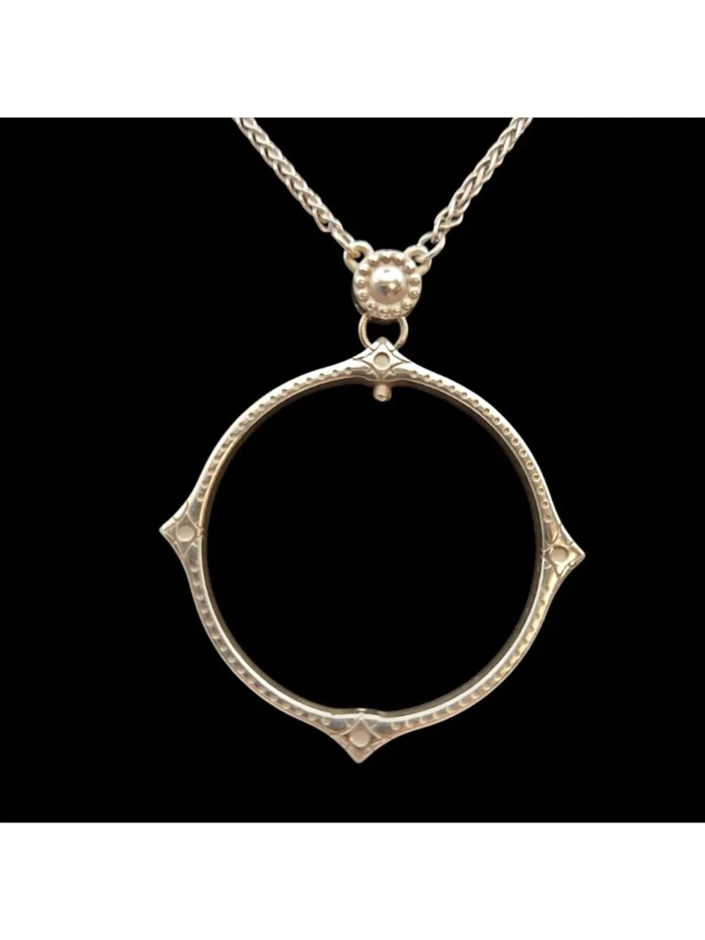 Brighton Odyssey Necklace Silver Plated Crystal Pendant Reversible New JM0240